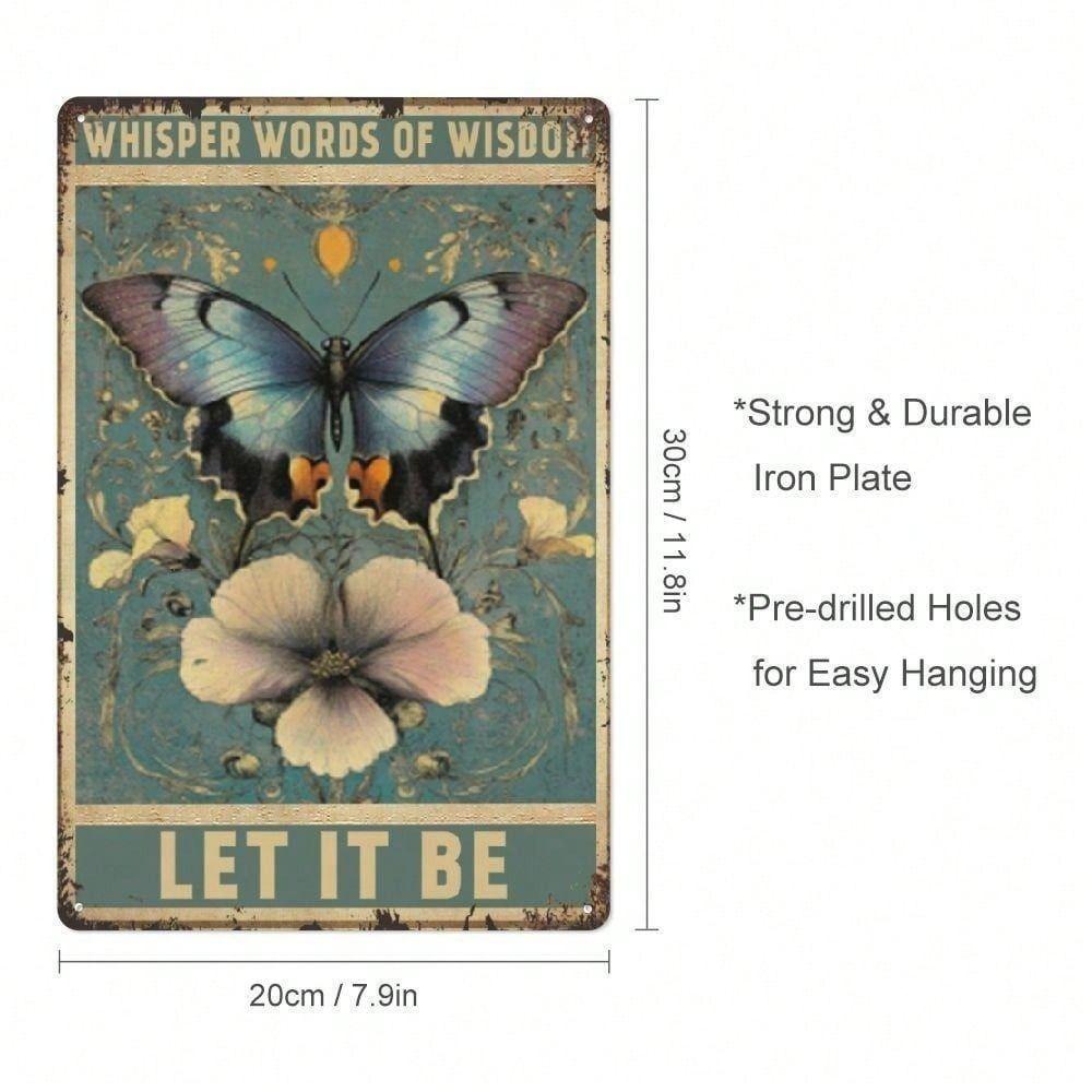 Metal Wall Art Vintage Butterfly Decor for Country Home