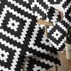 Geometric Square Texture Black White Sheer Curtains for Living Room Decoration Window Curtain Kitchen Tulle Voile Organza Drapes