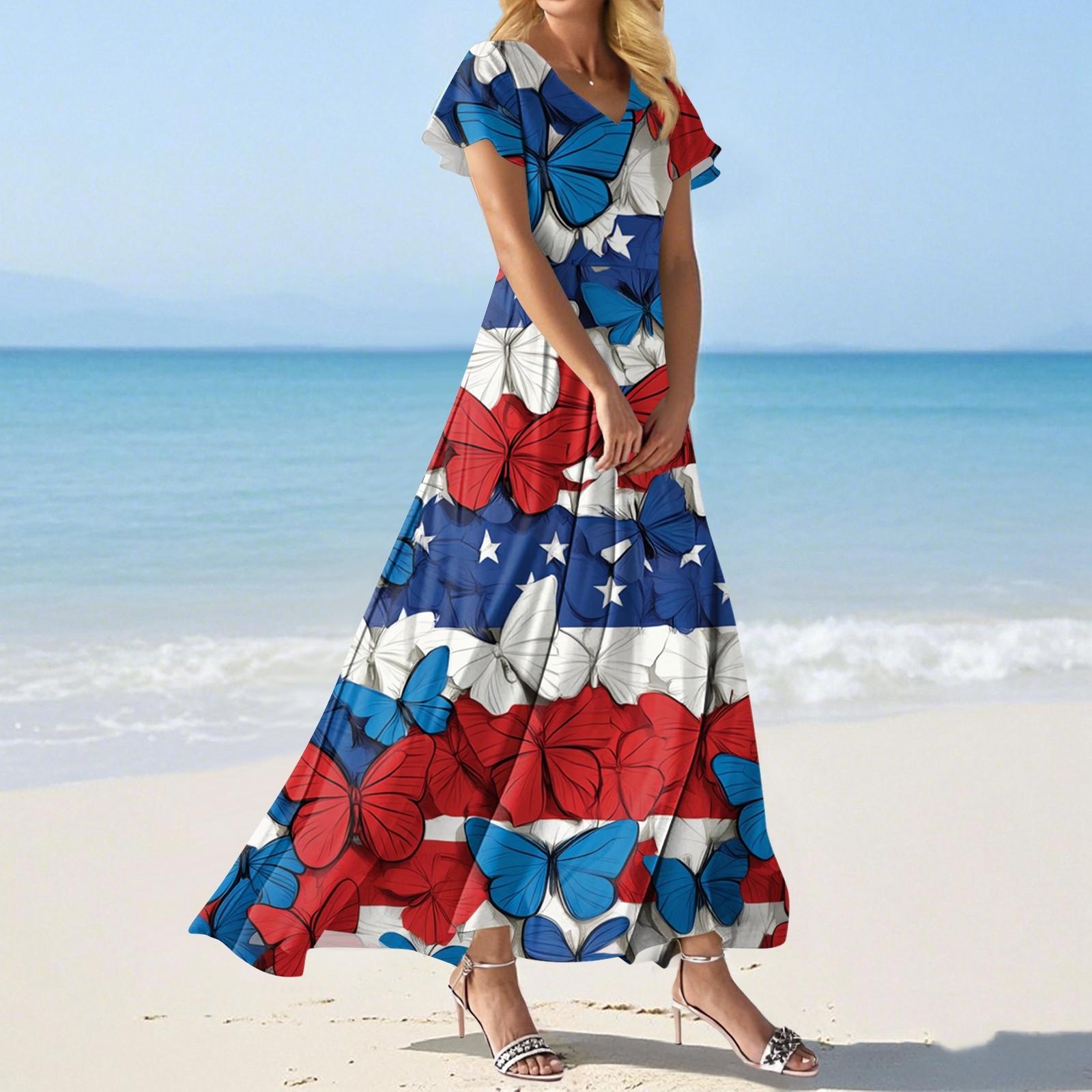 

Модное Женское свободное повседневное платье с V-образным вырезом, короткими рукавами и высокой талией M