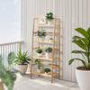 Bamboo Bookshelf 4 Tiers Bamboo Ladder Bookshelf Trapezoid Storage Rack