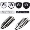 2pcs/1pair New Citroen 3D Logo Metal Car Fender Side Car Door Emblem Car Window Sticker Styling Accessories