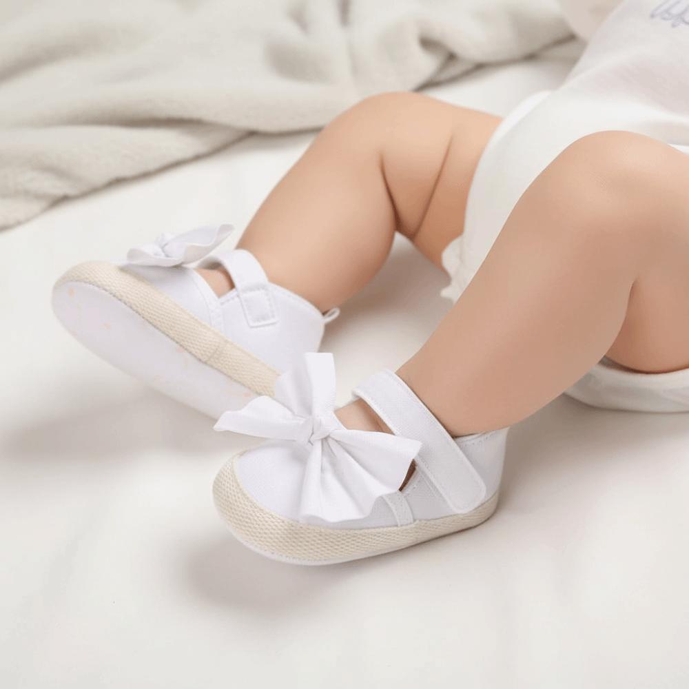 Non-slip Baby Girls Shoe Solid Color Infant Newborns Crib Shoes Butterfly Knot Shoes  Newborns Crib