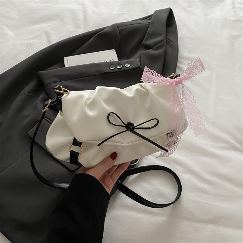 

Весна и лето плиссированная сумка-облако женская модная сумка-мессенджер 2025 года сумка через плечо подмышкой белый