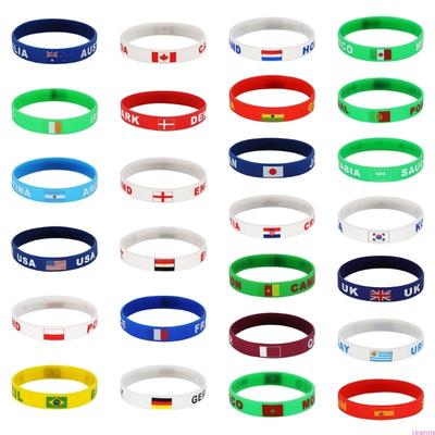 10 Unidades/set Pulseras Elásticas Suaves 2026 Evento Deportivo para Aficionados Mostrando Colores de Equipos Internacionales Genial Para Coleccionista