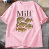 Unisex I Love Fish TShirt Funny Vintage Meme Fish T Shirt Casual Short Sleeve Round Neck Unisex Tee Cotton Loose Male Clothes