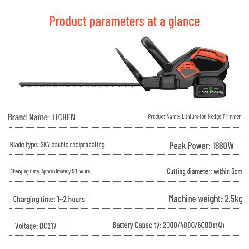 Licen Cordless Electric Hedge Trimmer CN plug (adapter included)