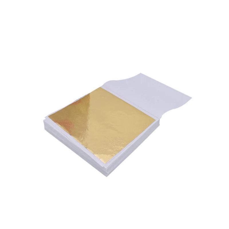 100 Pieces Gold Leaf Sheets Imitation Gold Leaf Paper Multi-Color Silver Leaf Paper for DIY Arts Decoration Party Decor