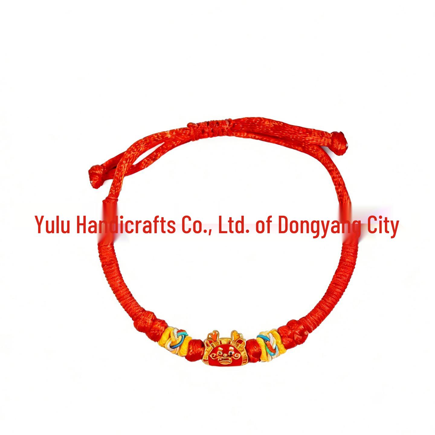 Red Hand Rope Zodiac Dragon Bracelet: Pineapple Knot, Wrapped Thread, Red Pull String, Vajra Knot, Five-Color Rope for Dragon Boat Festival.