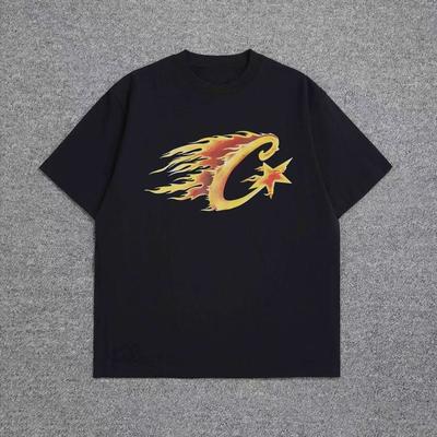 2025 Summer and Autumn High Street Trend Retro Printed T-shirt Casual Sporty Short-sleeved Men's and Women's Street Tops