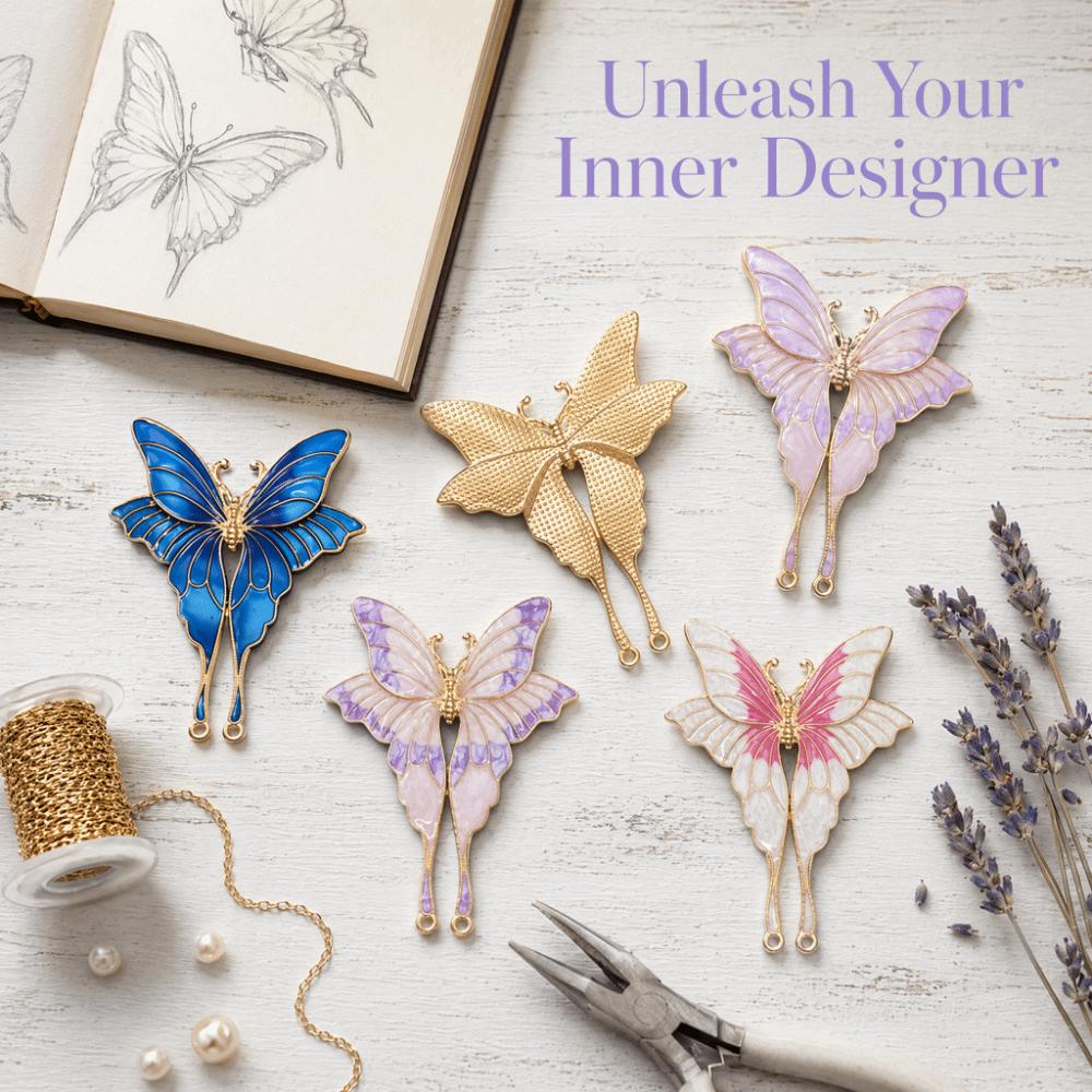 Alloy Material Butterfly Clothing Accessories Butterfly Brooch Pendant Handmade Accessories