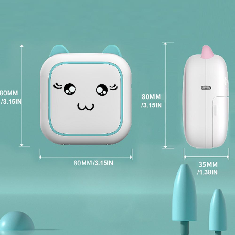 Portable Mini Thermal Photo Printer Cordless Label Printer Rechargeable Design Compact for Text Photos and Symbols for Printing