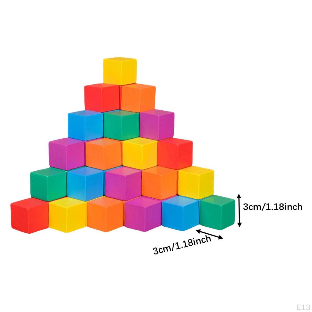 And Sorting Cubes, Math Toy for Early Learning, Versatile, Colorful Square Wooden Blocks Puzzles