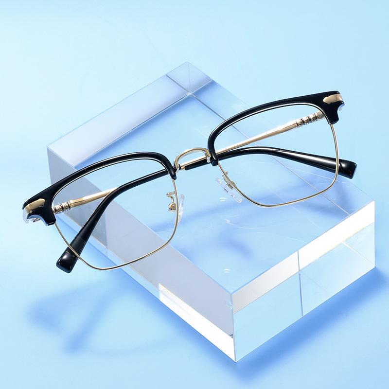 0 -0.5 -0.75 To -6.0 Half Frame Square Prescription Glasses For The Nearsighted Anti Blue Rays Presbyopic Glasses +0.5 To +4.0