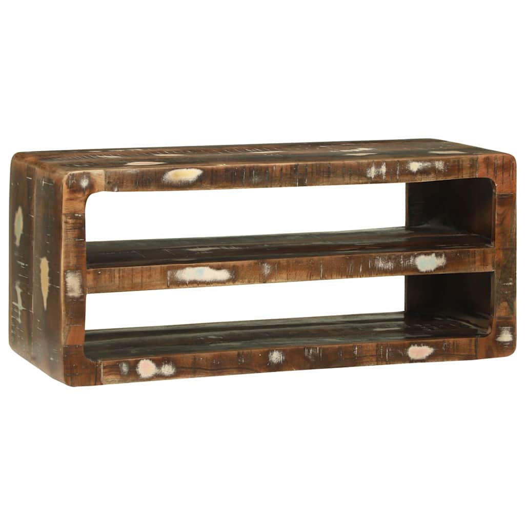 TV Cabinet Multicolored 80 X 32 X 36 Cm Solid Reclaimed Wood