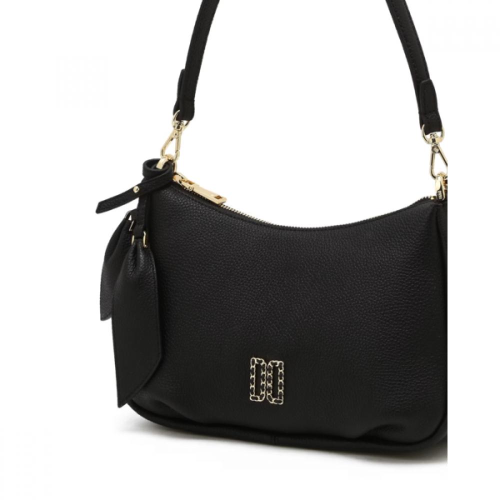 Daks Black Genuine Leather Dd Point Shoulder Bag