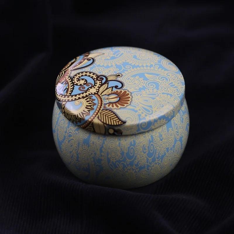 Lovely Mini Tin Box Gift Jewelry Tin Box Cookie Candy Tea Storage Round Drum Tinplate Box Drawer Organizer