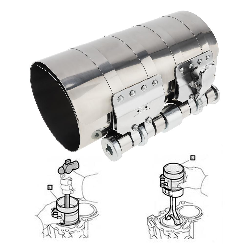 Adjustable 2.4-7.6 Inch 60-190mm Car Engine Piston Circle Compressor Professional Installer Removal Kit Includes Four Angle Wrench Storage Bag