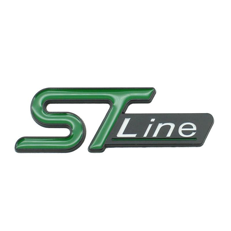 KFLV8 2pcs 3D ST-Line Metal Automotive Stickers for the Middle Grill Rear and Fender, Applicable To Ford Car Serials