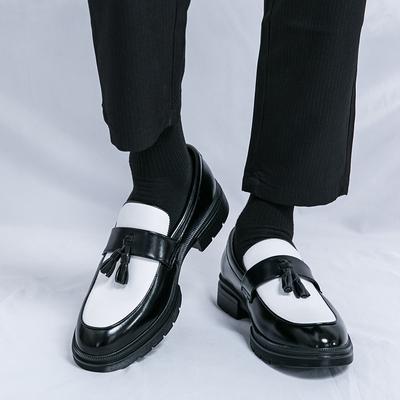 Mode für Männer Quaste Loafer Leder Business Formale Schuhe Designer Schwarz und Weiß Oxford Schuhe Herren Plattform Party Hochzeit Schuhe