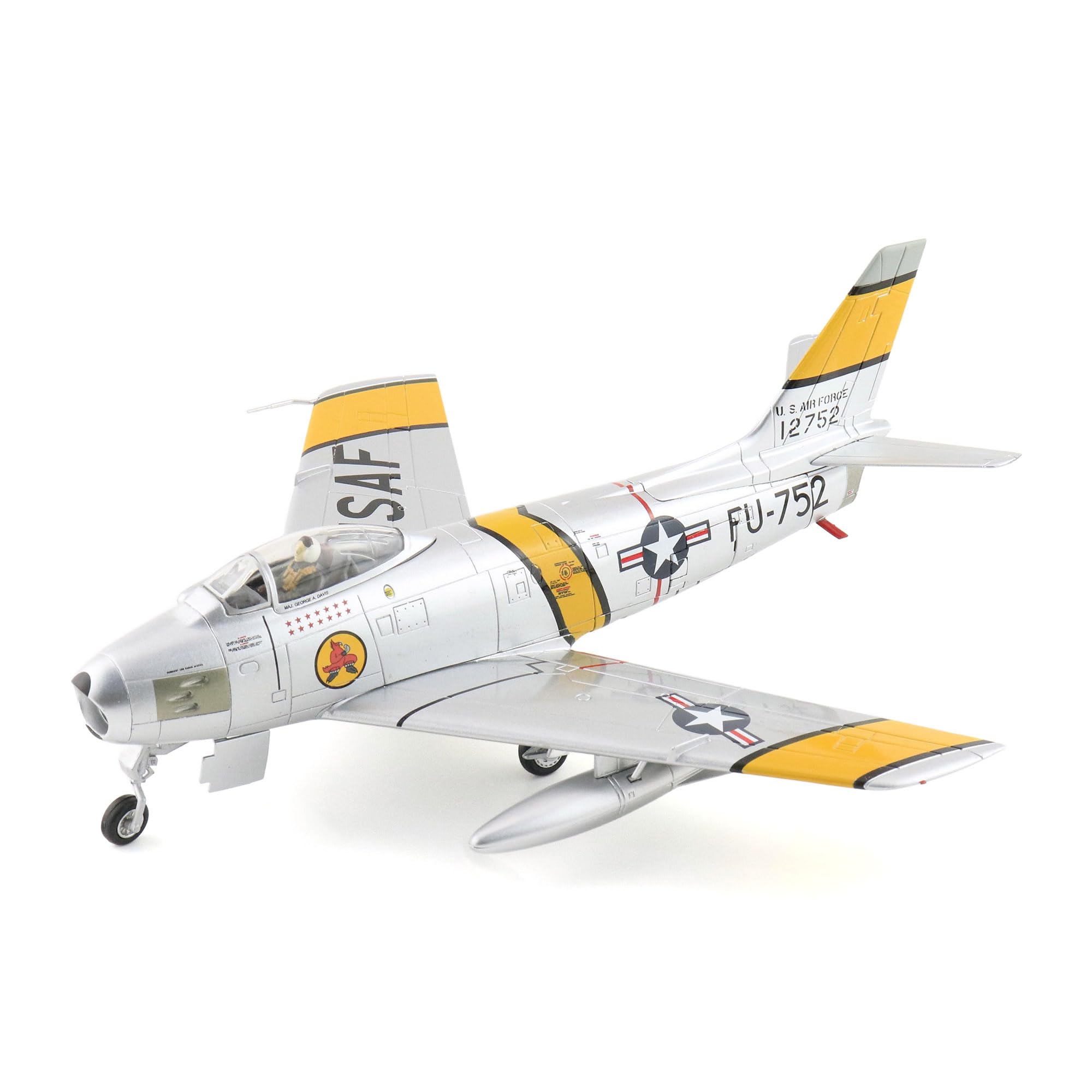 

Hobby Master Джордж Дэвис 4-й FIG 334-й FIS ВВС США 1952 неподтвержденная схема готовое изделие HA4328 1/72 F-86E 51-2752