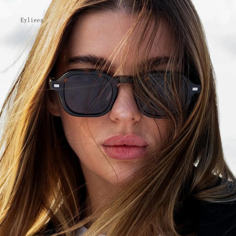 New Elliptical Frame Sunglasses European and American Square Small Frame Minimalist Glasses Fashionable and Versatile