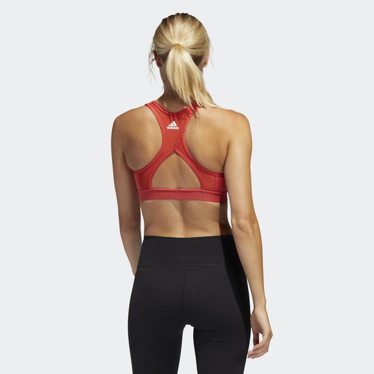 Adidas Contrast Three-Stripe Sports Bra Women Underwear Glory-Red FL2054