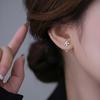 PONYKISS  Sterling Silver Zircon Flower Stud Earrings for Women Cute Fine  Plant Accessories Piercing Screw Ball