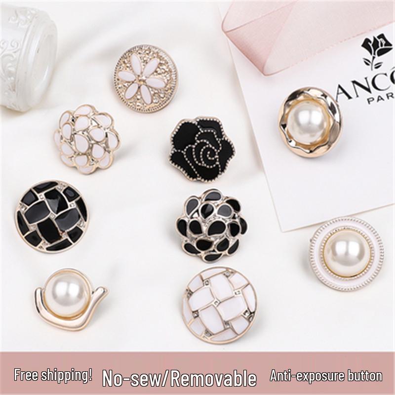 Versatile No-Sew Snap Button Brooch for Neckline and Waistline Adjustment