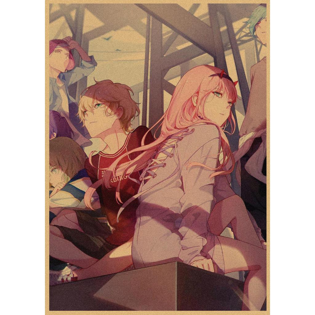 National Team DARLING In the FRANXX Retro Kraft Paper Anime Poster 261 for Wall Decoration