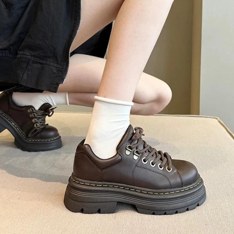 2024 Hot Selling Fashion Solid Color Shoes Spring and Autumn Lace-up Comfortable Versatile Professional Versatile Casual Shoes