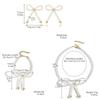 Handmade Butterfly Pendant Jewelry Set Imitation Pearls Beaded Bow Knot Necklace Earrings Bracelet Elegant Accessory