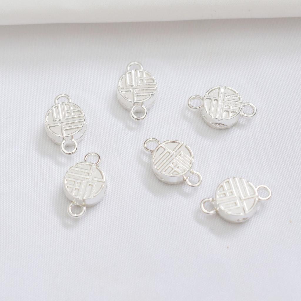 10pcs Color Retention 14K Gold Four-Leaf Clover Magnet Buckle, Lucky Jewelry Buckle, Accessories Diy Handmade Beaded Material, Finishing Button Head