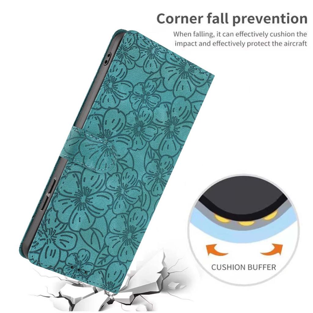 For Samsung Galaxy A34 5G Flip Case Cherry Blossom Pattern Leather Wallet Stand Phone Cover with Wrist Strap