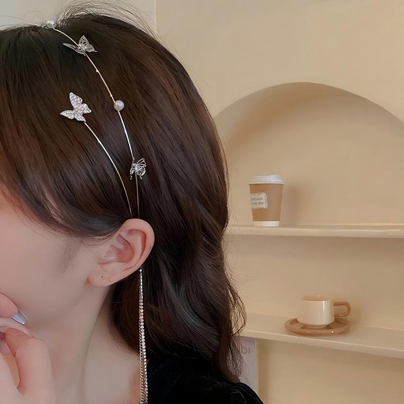 1pc Women's Fashion Hair Accessory Romantic Crystal Pearl Tiara for Daily Parties Holidays Wearing Women's Hair Band Hair Hoop