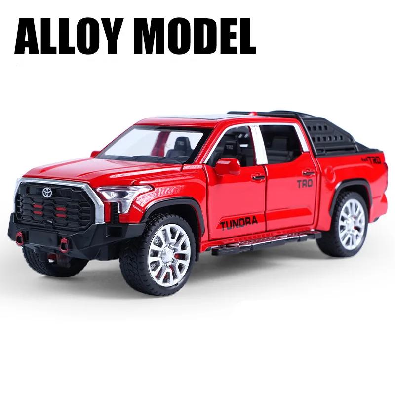 Xmwcj1 1:32 Toyota Tundra Pickup Car Model Diecast & Toy Metal Off-Road Vehicles Car Model Simulation Sound Light Childrens Toy Gift