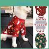 Adorable Christmas Pet T-shirt Coat For Dogs And Cats Featuring Festive Deer And Gingerbread Man