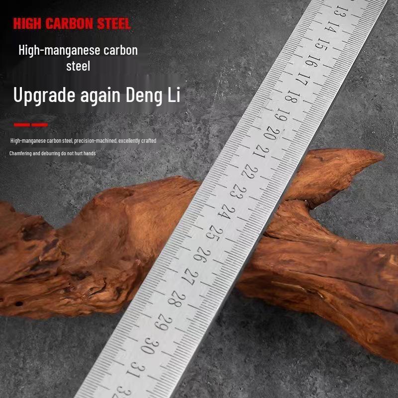 Multifunctional Quenched Steel Ruler: High Manganese, Thickened, Self-Defense, Stainless Straightedge