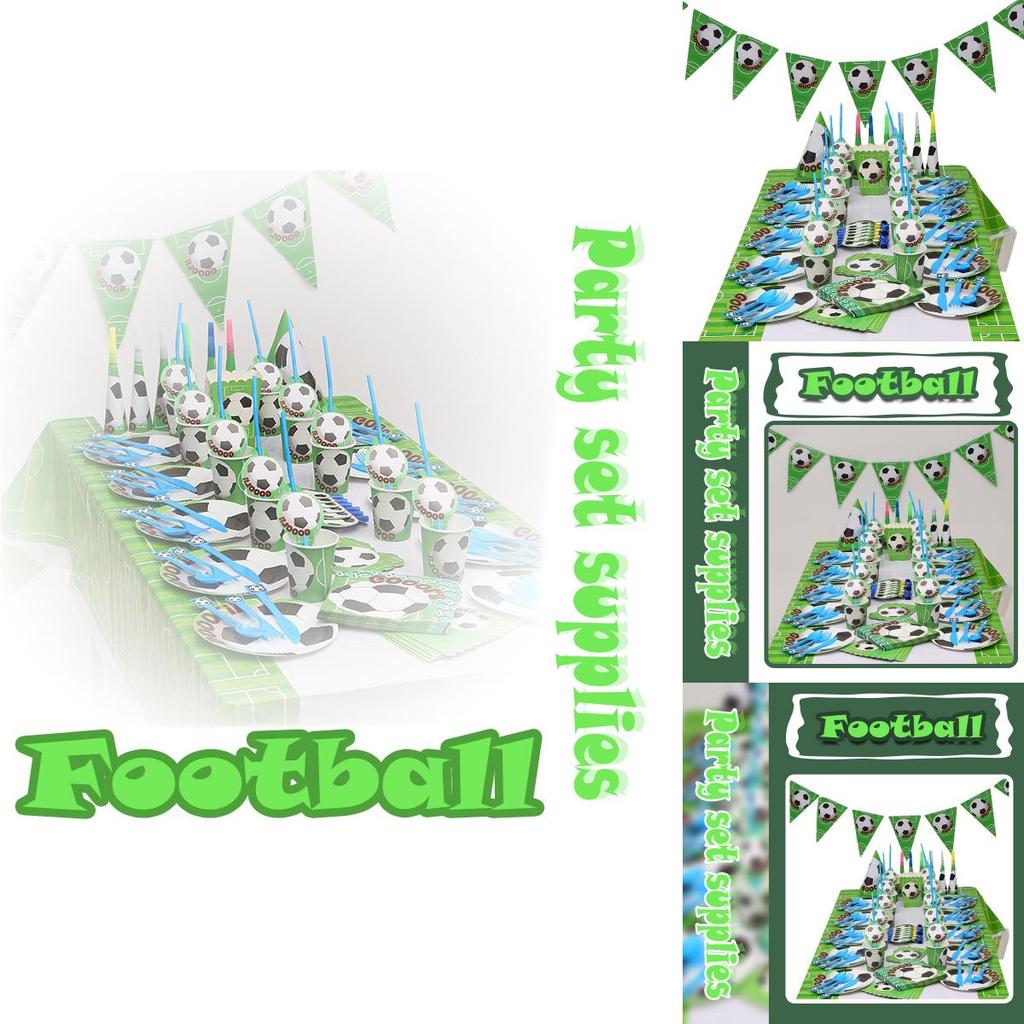 Cartoon Football Theme Party Tableware Plates Napkins And Favors For Kids Events