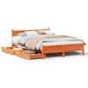 Vidaxl Bed Frame Without Mattress, Waxed Brown, 120X200 Cm, Solid Pine