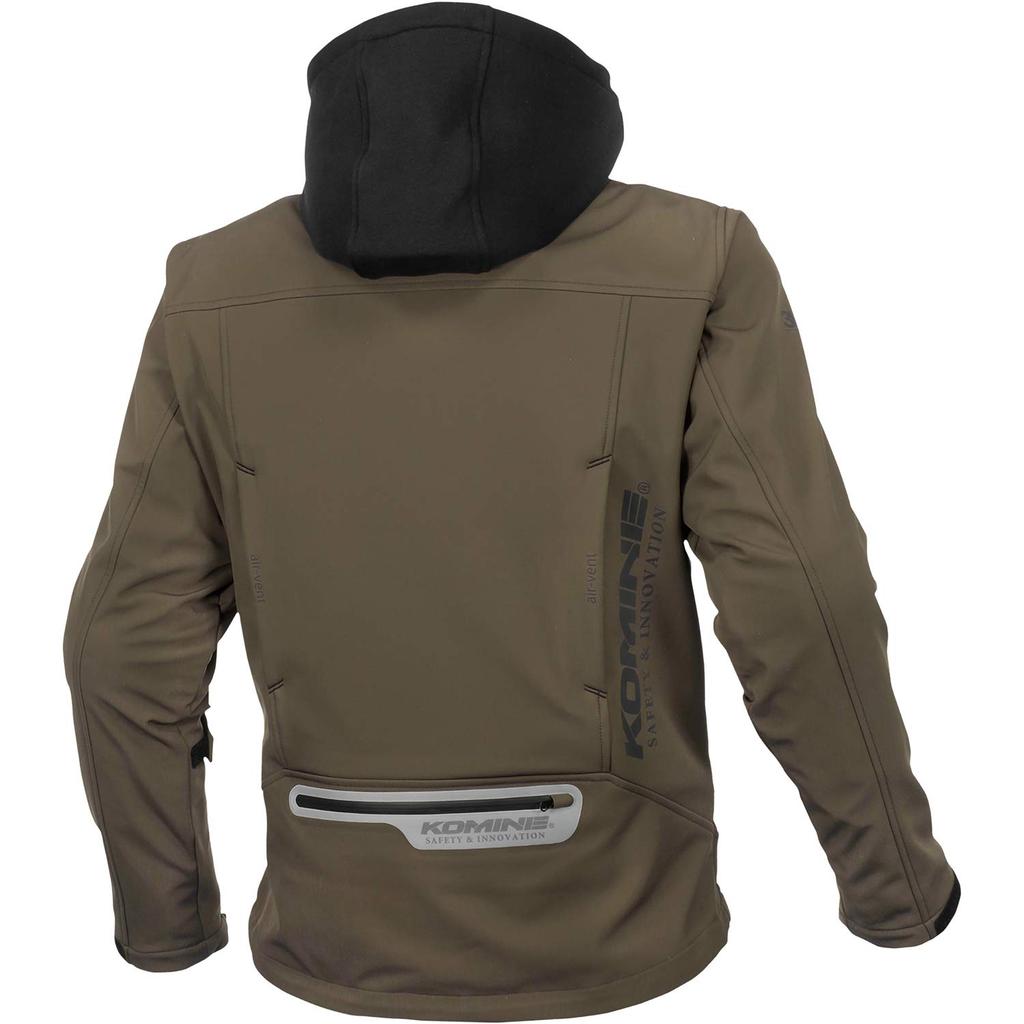 KOMINE Motorcycle Protective Soft Shell Winter Parka Deep Olive L For and Spring CE Standard Level 2 Stretch Material Windproof Protector JK-590