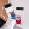 For Samsung Galaxy Z Flip 4 3 Case Cartoon Dog Painted Transparent Shockproof Hard Back Cover For Samsung Z Flip4 Zflip3 5g Case