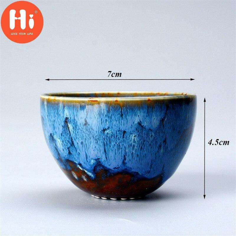 Hi Ceramic Kiln Change Šálek Porcelánový Kung Fu Hrnek na kávu Domácnost Čajová mísa Ručně vyráběná Temmoku Glaze Šálek na vodu Nádobí řemesla