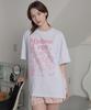 WAIKEI Maltese Crew Line Graphic Short Sleeve T-Shirt Melange White