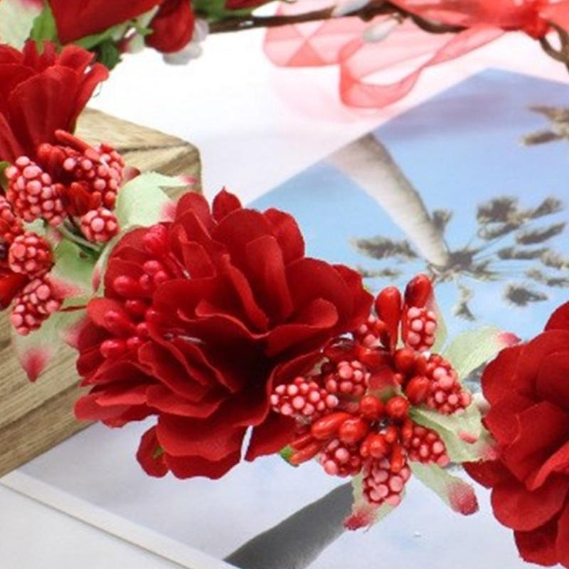 Flower Wreath Headbands Flower Crown Bride Hairband Fashionable Hair Accessories for Holiday Festivals and Parties