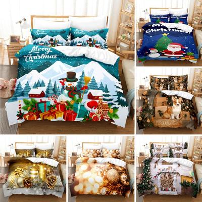 Weihnachts Bettwäsche Set Bettbezug Polyester Bettdeckenbezug Kissenbezug 3D Queen King Double Full Twin Single Schlafzimmer