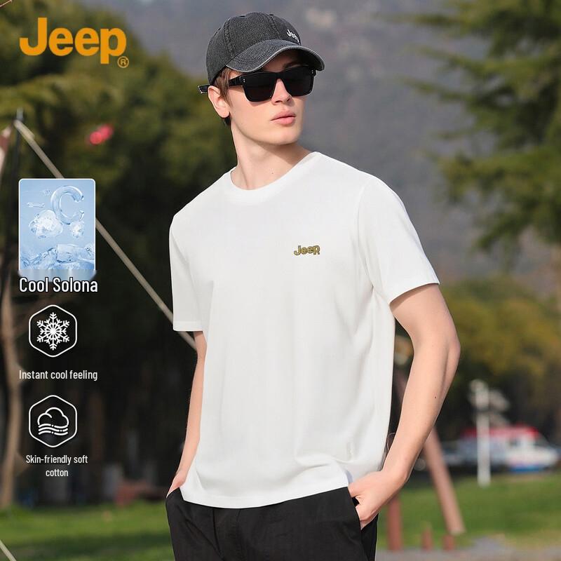 JEEP Men s Solid Color Logo Casual Summer T-Shirt L
