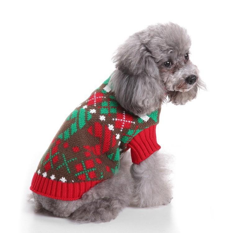 Dog Clothes Autumn Winter Knitted Sweater High Collar Warm Pet Apparel Puppy Sweater Christmas Dog Sweater