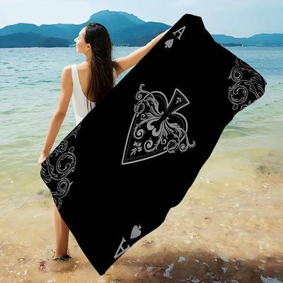 Ace of Spade Microfiber Blanket Quick Drying Beach Towels Oversized Printing Super Absorbent Pool Towel Blanket
