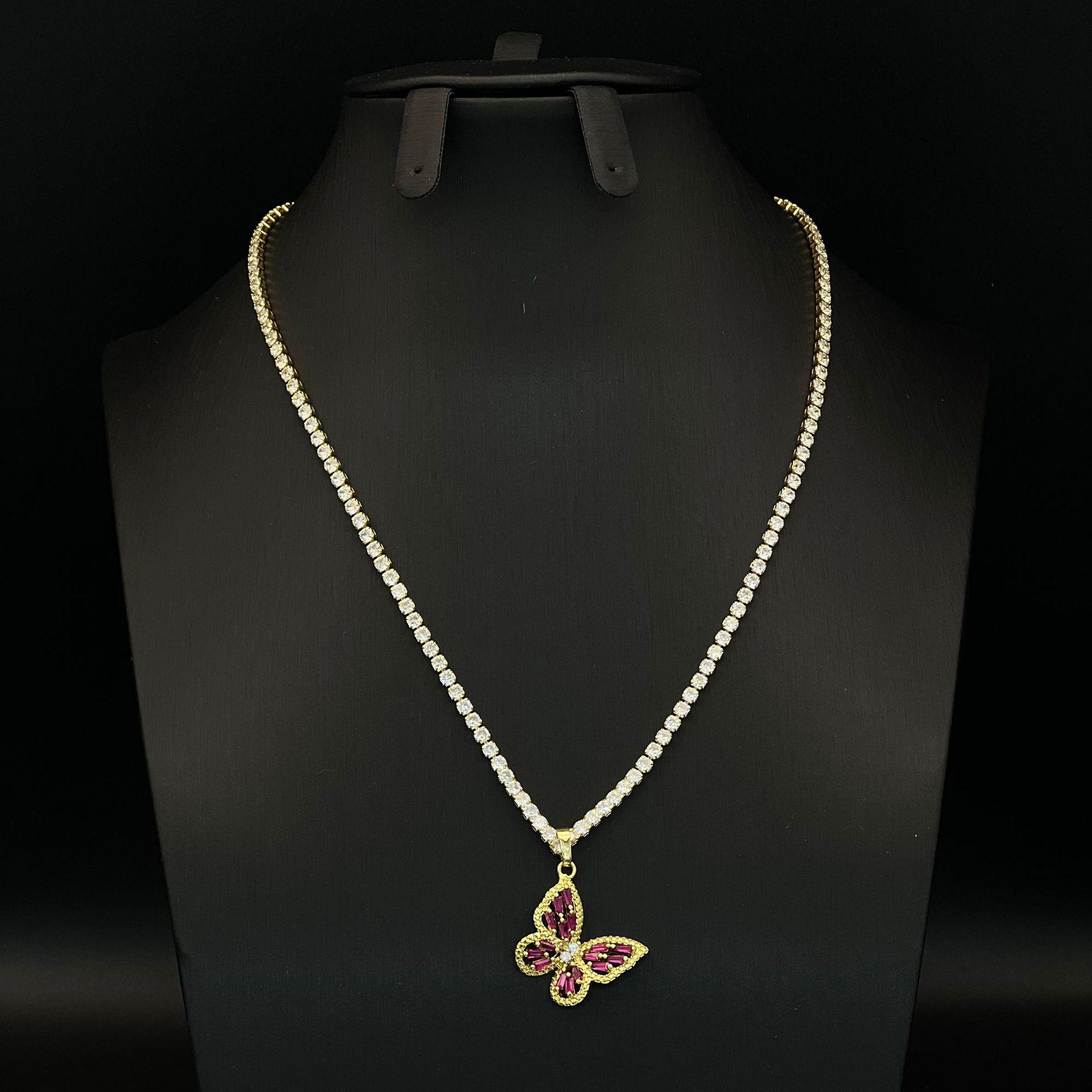 Роскошное 3D полая подвеска-бабочка с цирконовым бриллиантом