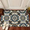 Moroccan vintage pattern theme Flannel-printed floor mats has a non-slip function is suitable entrances bathroom welcome carpets